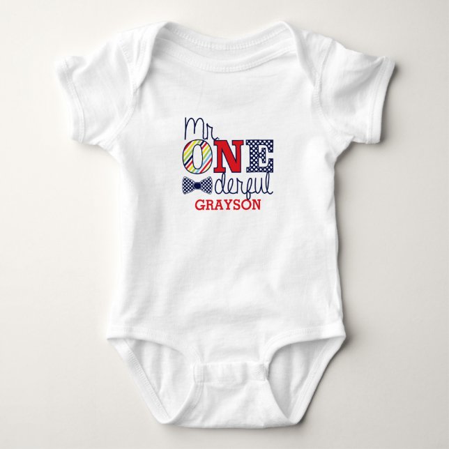 ONEderful Baby Romper - Första födelsedag Tee (Framsida)