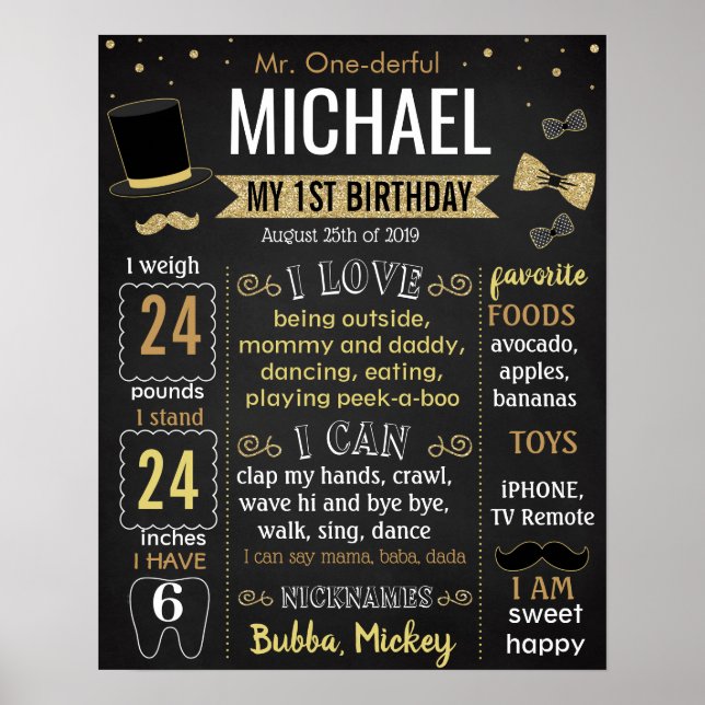 Onederful Birthday Board Poster (Framsidan)