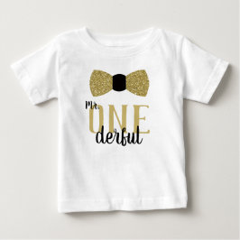 ONEderful Birthday Shirt in Black and Faux Guld T Shirt