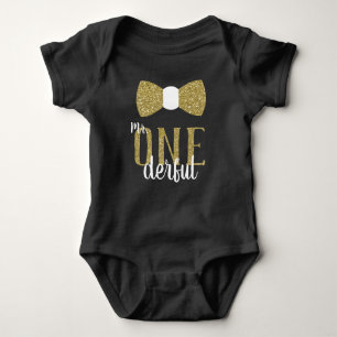 ONEderful Birthday Shirt in Black and Faux Guld T Shirt