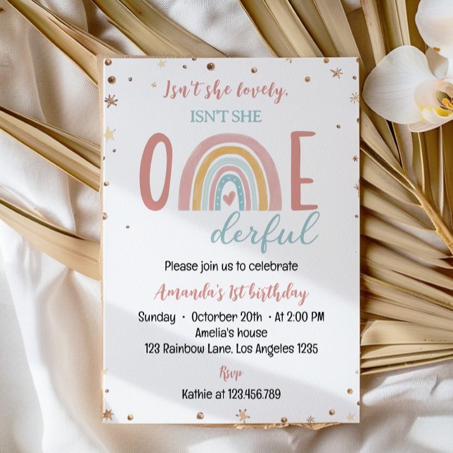 Onederful Boho Rainbow Birthday 1:a inbjudan (Skapare uppladdad)