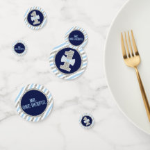 ONEderful Bord Confetti in Navy Blue & Silver