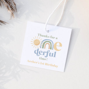 Onederful Boys 1st Birthday Märkres Gåvor Etiketter