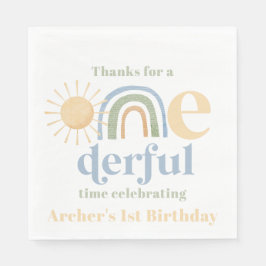 Onederful Boys 1st Birthday Party Napkins Pappersservett