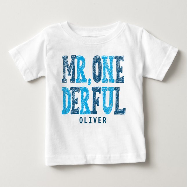 Onederful First Birthday Baby Bodykostym T Shirt (Framsida)