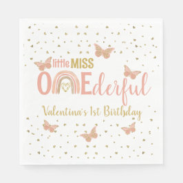 ONEderful First Birthday Faux Glitter Butterflies Pappersservett