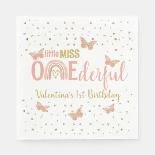 ONEderful First Birthday Faux Glitter Butterflies Pappersservett