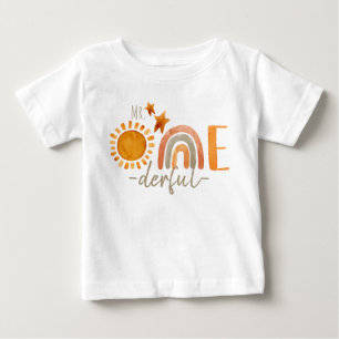 Onederful First Birthday Rainbow och Sol Party T Shirt