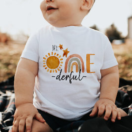 Onederful First Birthday Rainbow och Sol Party T Shirt