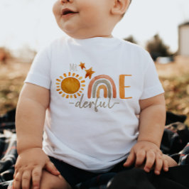 Onederful First Birthday Rainbow och Sol Party T Shirt