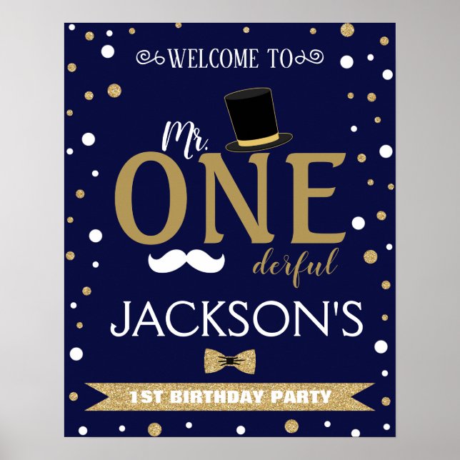 Onederful First Födelsedagsfest Välkommen Poster (Framsidan)