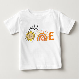 Onederful Rainbow och Sol Party Baby 1:a Birthd T Shirt