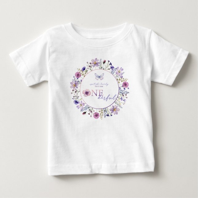 Onederful Wildbloms första födelsedag Flicka T Shirt (Framsida)