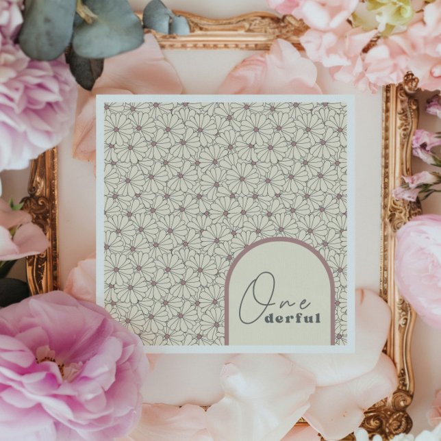 Onederfull Retro Daisy Girls 1:a födelsedag Party Pappersservett (Skapare uppladdad)