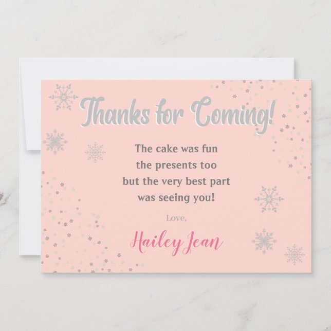 Onederland Flickor 1:a Födelsedag Tack Kort (Framsida)