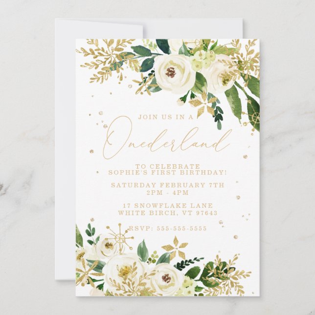 Onederland One First Birthday Inbjudningar (Framsida)