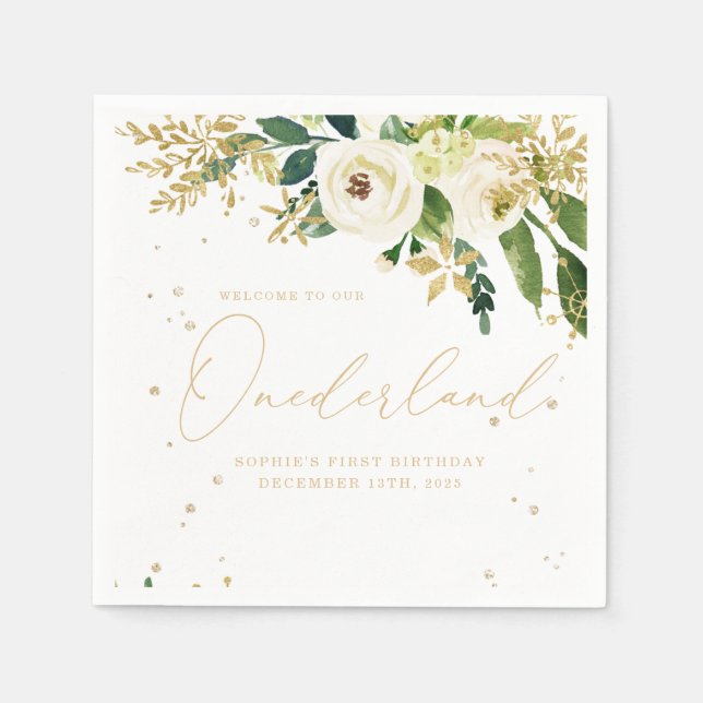 Onederland One First Birthday Pappersservett (Framsidan)