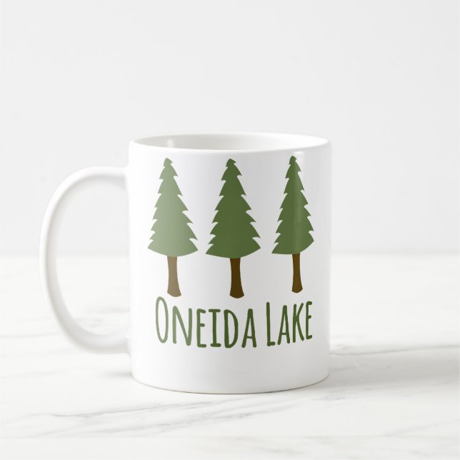 Oneida Lake Rustik Camping Tall Tallar Skog Kaffemugg (Vänster)