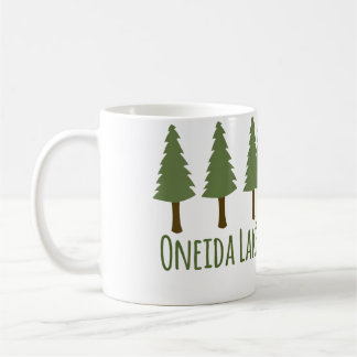 Oneida Lake Rustik Camping Tallgran Träd Skog Kaffemugg