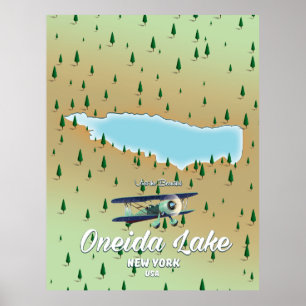 Oneida Sjö New York karta Poster