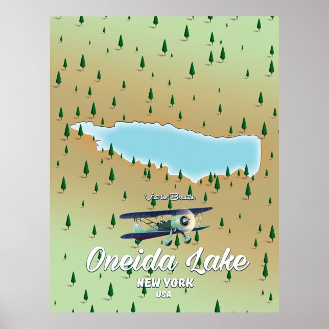 Oneida Sjö New York karta Poster (Framsidan)