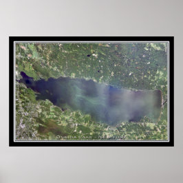 Oneida Sjö New York Satellite Poster Karta