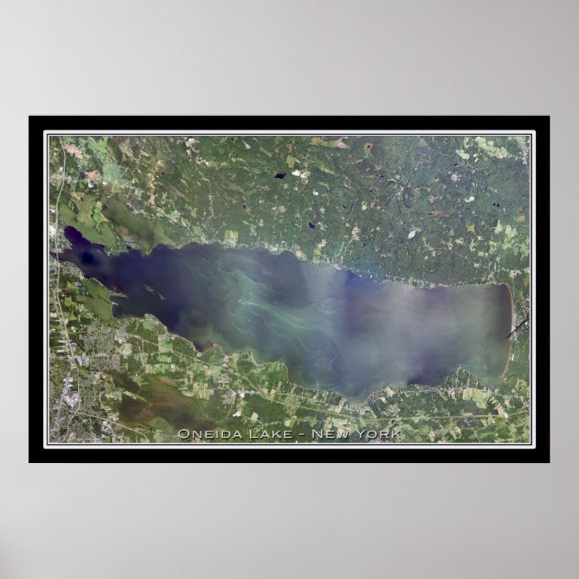 Oneida Sjö New York Satellite Poster Karta (Framsidan)