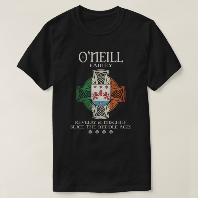 O'Neill Family Ireland surname irish flagga shamro T Shirt (Design framsida)