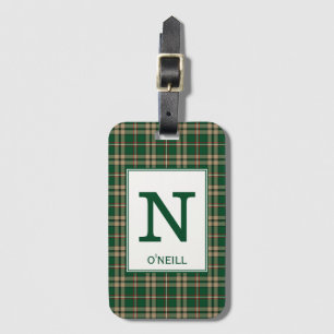O'Neill Tartan Grönt och Tan Play Mönster Bagagebricka