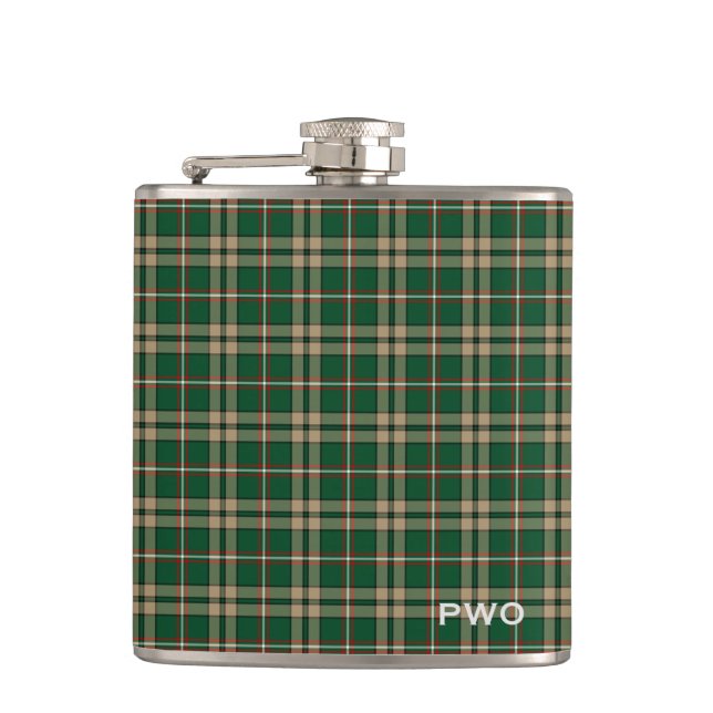 O'Neill Tartan Monogram Grönt och Tan Play Fickplunta (Framsidan)
