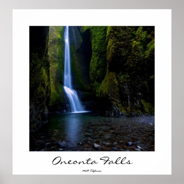 Oneonta Falls in Oregon poster, anpassadets titel Poster (Framsidan)