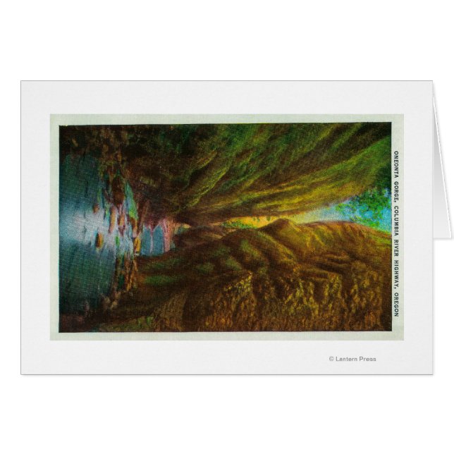 Oneonta Gorge i Columbia River Gorge Hälsningskort (Framsidan Horizontal)