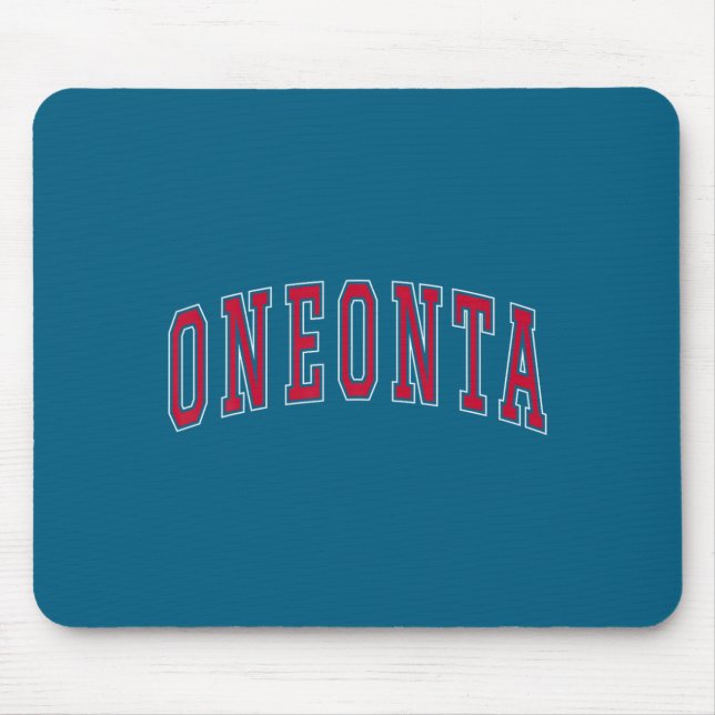 Oneonta New York Souvenir College Style Red Text T Musmatta (Framsidan)