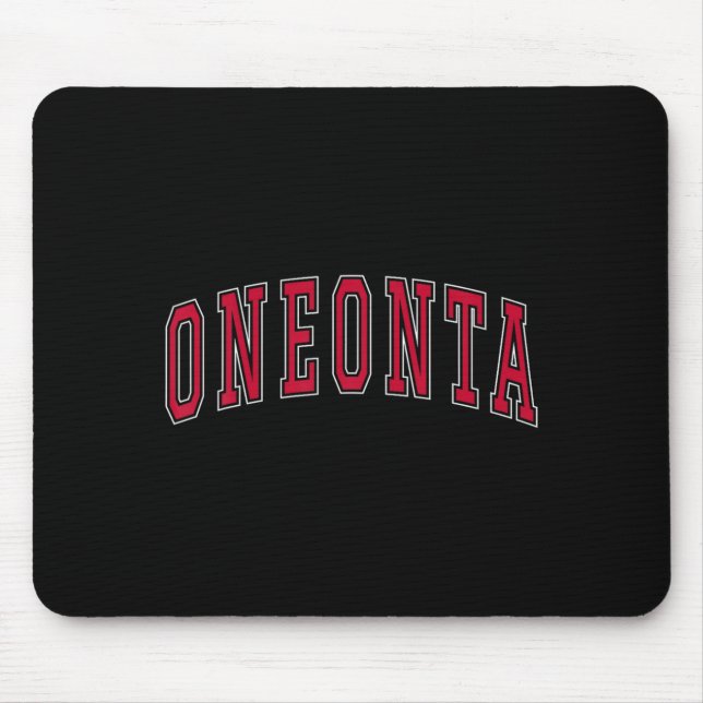 Oneonta New York Souvenir College Style Red Text T Musmatta (Framsidan)
