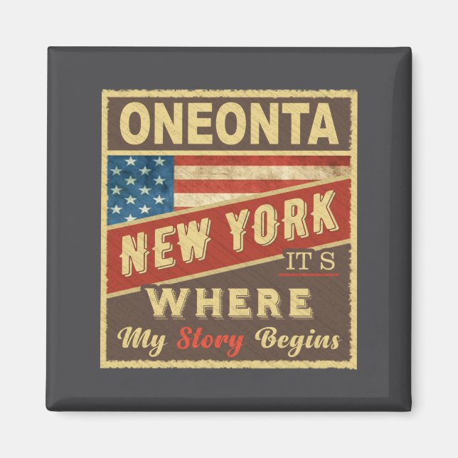 Oneonta NY Det är där min berättelse börjar _1  Magnet (Framsidan)