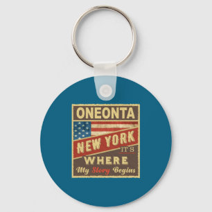 Oneonta NY Det är där min berättelse börjar _1 Nyckelring