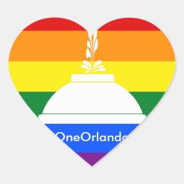 OneOrlando Hjärtformat Klistermärke