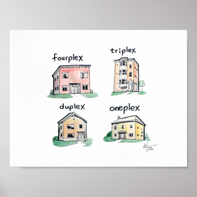 Oneplex Duplex Triplex Fourplex Poster (Framsidan)