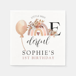 ONEunderbar Rainbow Girl's Birthday-inbjudan Pappersservett