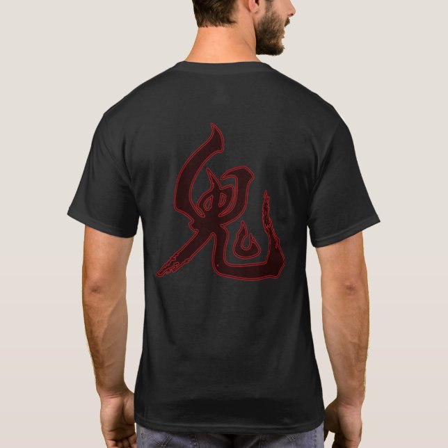 Oni 鬼 – Handgjord Kanji-konst T Shirt (Baksida)