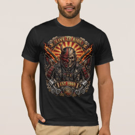 Oni Biker Samurai , Lev för att Rida Samurai Oni T Shirt