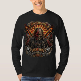 Oni Biker Samurai , Lev för att Rida Samurai Oni T Shirt