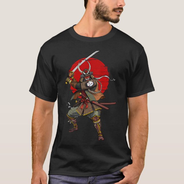 Oni-demon Samurai-krigare T Shirt (Framsida)