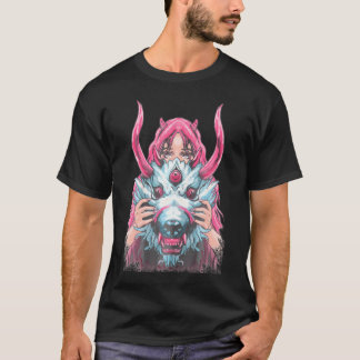 Oni Girl Demon Japansk Anime Girl T Shirt