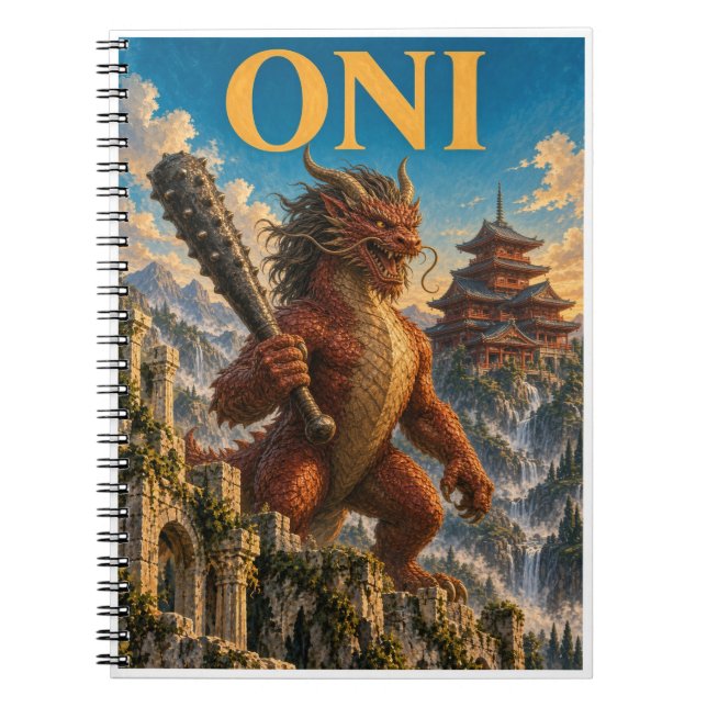 Oni, gotisk fantasydemon anteckningsbok (Framsidan)
