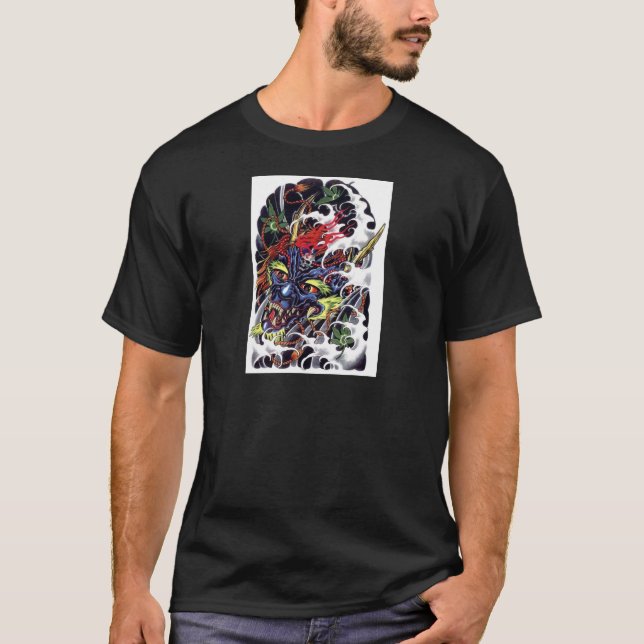 Oni & lönn tatuering design tee (Framsida)