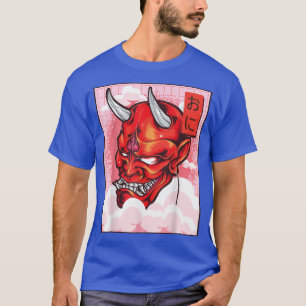 Oni Mask Demon Mask Yokai Kawaii Japansk Aestheti T Shirt