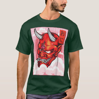 Oni Mask Demon Mask Yokai Kawaii Japansk Aestheti T Shirt