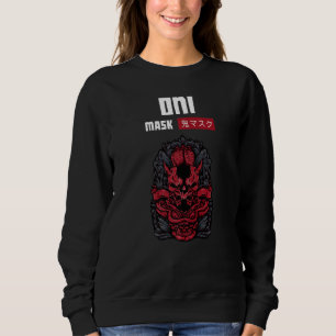 Oni Mask Japansk Demon Ansikte Djävulen Ronin T Shirt