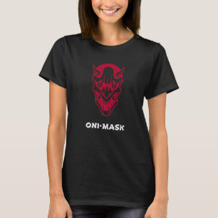 Oni Mask Japansk Demon Ansikte Djävulen Ronin T Shirt